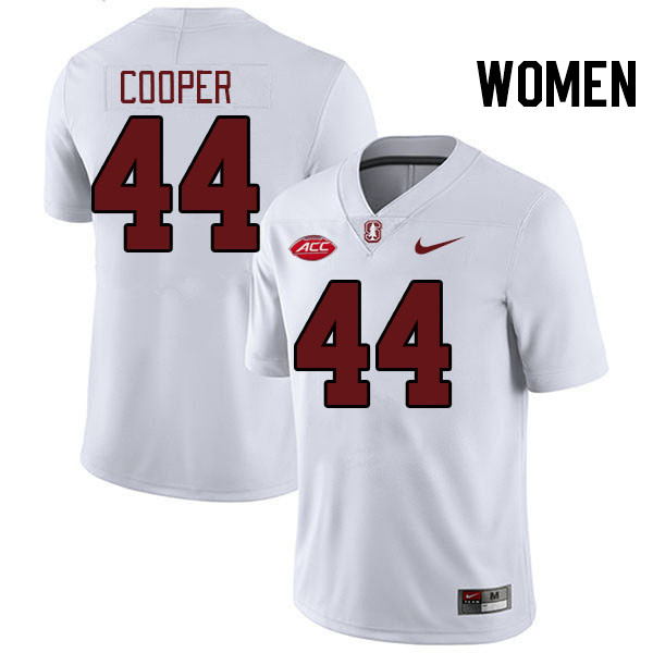 Women #44 Ernest Cooper Stanford Cardinal 2024 ACC Conference College Football Jerseys Stitched-Whit